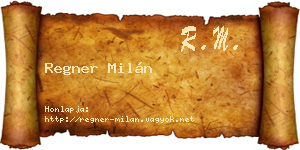 Regner Milán névjegykártya